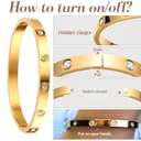 LACHT 2 Stück Armband Damen Gold-17 Cm Kristallen Tennis Armband 6Mm Breit Cubic Zirkonia Armreif Für Frauen, Wasserfester Tennisarmband Mit Edelstahl Armbänder Set Geschenke Für Damen - 3