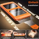 TOCOL für iPhone 17 Pro für Panzerglas 6,3 Zoll, Full Screen Automatische Installation 9H Folie Stoßfest Kratzfest Anti-Fingerabdruck Anti-Bläschen, Kompatibel mit Hülle, 2 Stück - 4