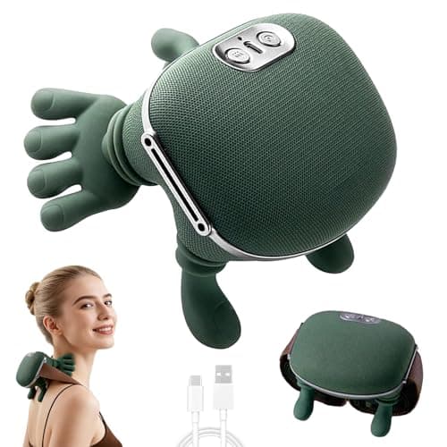 4D NackenmassagegeräT Kabellos, Massagegerät Nacken Schulter, 3 Massagegrade & 2 Temperaturstufen, NackenmassagegeräT Mit WäRme, für Zuhause, BüRo, Reisen, Entspannen Sie Muskeln, Lindern MüDigkeit