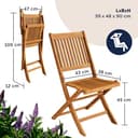 CASARIA® Juego de Muebles de Jardín 5 Piezas Plegable Set Comedor Exterior Madera Acacia FSC® Mesa 4 Sillas Resistente Intemperie Balcón Terraza - 6