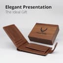 PELLE TORO All-in-One Handmade Mens Wallet, RFID Blocking, Coin Pocket, Fine Leather Card Wallet with 8 Slots and Zip Section, in Wooden Gift Box, Cocoa Brown - 2