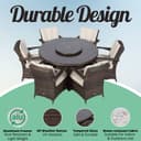 Giardino Arizona Round 6 Seater Brown Rattan Dining Set | Outdoor Rattan Garden Table & Chairs with Parasol, Base & Cover - 3