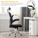 IlGruppone Sedia da Ufficio con Supporto Lombare, Poltrona Scrivania Ergonomica Braccioli Regolabili Altezza Regolabile Schienale in Rete Traspirante,Oscillante con Ruote Girevoli - con Poggiatesta - 5