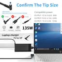 Neues 135W PC Netzteil für HP Spectre X360 15 16 Pavilion Gaming 15 16 15-ec0751ms 15t-df100 CTO Omen 15 17 Envy 13 14 Laptop Ladegerät L15534-001 TPN-DA11 TPN-CA13 19.5V 6.9A Netzkabel - 5