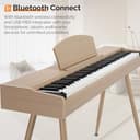 Glarry Digital Piano 88 Weighted Keys, Electronic Keyboard for Beginner, Keyboard Piano with Headphones, Stand, MIDI Connection, 3-Pedal Unit, 128 Rhythms (Natural) - 3