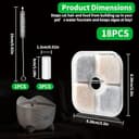 YeeQo 18 filtri fontanella per gatti e 3 tubi per Catit Pixi (2,5L), adatti per Catit 43722, 43717. Triplo sistema di filtrazione con carbone attivo e resina, filtro ad alta efficienza - 4