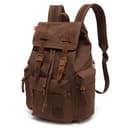 YuHan Unisex Vintage Casual Rucksack Canvas Rucksack Laptop Laptop MacBook Studenten Wandern Camping, braun, Mediam - 2