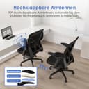 Hinonde Bürostuhl,Schreibtischstuhl mit Hochklappbare Armlehnen und Wippfunktion,360°Drehstuhl,Höhenverstellbarer Bürostuhl ergonomisch Home Office Stuhl mit Atmungsaktivem Netz,Bis zu 150kg - 5
