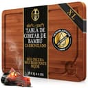 Deer & Oak Tabla de cortar XXL de bambú carbonizado 38 x 25 x 2 cm, tabla de madera preaceitada para cortar carne, pescado, verduras, frutas, queso y pan - 1