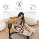 KikkaBoo Sdraietta Neonati Elettrica ZAZU, Dondolo Neonati Elettrico, Altalena per Neonato, Movimento Silenzioso 3 Direzioni e 3 Velocità, Schermo Touch, Pannello Musicale con Timer (Nero) - 8