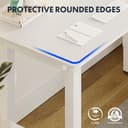 FLEXISPOT 4 Legs Dual Motors Electric Standing Desk 140 * 70cm Height Adjustable Sit Stand Home Office Workstation with Memory Smart Panel, Splice Board, White - 8