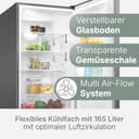 Bomann Kühlschrank mit Gefrierfach | Energieklasse D | 181cm | No Frost | leise 39 dB | Kühl Gefrierkombination No-Frost | 4 Ablagen & 3 Schubladen | 247L Kühlgefrierkombi | KG 7360 inox - 3