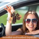 qxayxa 13 Pz Portachiavi in Legno Vuoti, Portachiavi Personalizzati Vuoti per Pittura, Incisione Laser, Decorazioni Fai Da Te, Regali (Rettangolo, Noce) - 6