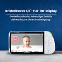 Babysense Full HD Split-Screen-Babyphone mit 2 Kameras, Nachtlicht in 6 Farben, Geräusch- & Lichtmaschine, 20-Stunden-Akku, abhörsichere Verbindung ohne WLAN - 4