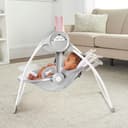 Ingenuity, Altalena e Dondolo Pieghevole e Compatta, Flora l'Unicorno - 6 Velocità di Oscillazione, Temporizzatore, 12 Melodie Rilassanti, Arco di Gioco Rimovibile, Rosa, per Neonato Fino a 9kg - 2