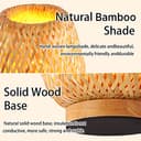 Schindora - Lámpara de mesa pequeña de bambú bohemio hecha a mano, lámpara de escritorio tejida de mimbre - 7