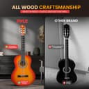 Pyle kit de guitarra acustica, 3/4 Tamaño juvenil, 36”, Para principiantes, Niños, Adultos, Incluye correa de transporte, Paño de limpieza, Aplicación de afinador - 4