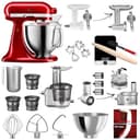 KitchenAid Artisan Küchenmaschine, 4,8 Liter, inkl. Zubehör, Fleischwolf, Gemüseschneider, Entsafter-Vorsatz, Backset inkl. Waage Liebesapfelrot Mega-Winter-Set - 1