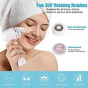 MYCARBON Cepillo Limpiador Facial Eléctrico 2500 mAh Recargable Masajeador Eléctrico Limpiador 2 Modos 360° Rotación Cepillo Facial 2 Velocidades 2 Repuesto IPX7 Impermeable FCD4 Blanco - 6