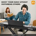 CAHAYA Piano Digital de 88 Teclas – Piano Eléctrico Semipesado con Conexión MIDI Atril Soporte en X Doble y 3 Pedales Ideal para Principiantes - 5