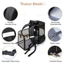 Lekesky Transportin Gato Mochilas para Gatos y Perro Bolsa para Mascotas Expandible Mochila Gato para automóvil/avión (Negro, XL) - 5