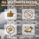 UDPATIO Rattan Garden Furniture Sets of 5,Corner Sofa Set 4 Seaters with Coffee Table,Outdoor Furniture Sectional Modular Combination with Cushion for Balcony,Patio,Grey - 6