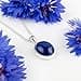 HENRYKA 925 Sterling Silver & Lapis Lazuli Classic Oval Necklace | Minimal Pendant | Birthstone Gifts | Hypoallergenic Women's Jewellery with Gift Box - 4