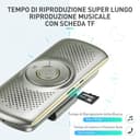 AGPTEK Vivavoce Auto Bluetooth 5.3 con Siri Assistente Comandi Vocali di Google Altoparlante Kit e Scheda TF Supporto per Aletta Parasole Connessione Automatica, Grigio - 5