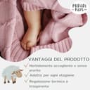 MIRARI Kids ® Coperta Neonato in Lana Merino 100% - 75x100cm - Invernale per Carrozzina - 5