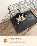 Feandrea Hundekäfig, klappbar, mit 2 Türen, ausziehbare Kunststoffschale, 107 x 70 x 77,5 cm, XL, schwarz PPD42H - 3