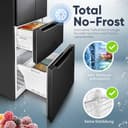 Bomann® Kühlschrank mit Gefrierfach | No-Frost Gefrierteil | 186cm Kühlschrank | 39dB | Kühl Gefrierkombination mit MultiAirflow | 320L | Kühl Gefrierkombination No-Frost | KG 7361 schwarz-inox - 3