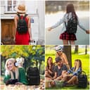 LOVEVOOK Rucksack Damen Klein, Wasserdicht Cityrucksack Handtasche 2 in 1, Mini Tasche Daypack Backpack Women Elegant für Freizeit Schule Reisen Arbeit, Schwarz - 6
