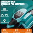 Olubfdh 21V Soffiatore a Batteria 255Km/h 1070m³/h, Max 38000RPM, 3 Velocità con 2 batterie 4000 mAh e caricabatterie Display LCD per Foglie Giardino, Trucioli Legno, Pulizia del Cortil (Blu) - 4