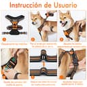 rabbitgoo Arnes Antitirones Perro Ajustable con Lineas Reflectantes Arnés Coche Perro Coche Adiesreamiento Arnes Perro Chaleco Transpirable con Asa Seguridad Grande Naranja - 9