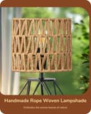 EDISHINE Lámpara de Mesa Vintage, con Pantalla Bohemia Tejida a Mano y Base de Hierro, Incluye Bombilla LED con Luz Blanca Cálida de 2700K, Ideal para Dormitorio, Sala de Estar y Oficina - 2