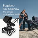 Bugaboo Fox 5 Renew All-Terrain Stroller, 2-in-1 Baby Pushchair, Full Suspension, Easy Fold, Extendable Toddler Seat, One-Handed Manoeuvrability, Black Chassis and Heritage Black Canopy - 2