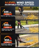 Soplador de Hojas sin Cable con Pantalla LCD, 3 Velocidades, 2×4.0Ah Baterías y Cargador Rápido, Soplador Eléctrico Ligero para Cuidado del Jardín, Entrada, Hojas, Polvo y Nieve - 4