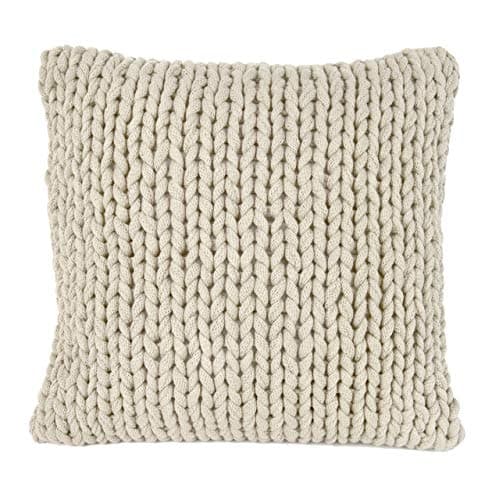 nielsen HOME Kissenbezug Marlin grob gestrickt, 50x50 cm, Creme Weiß, 100% Baumwolle, Strick, Oekotex, Grobstrick, gemütlich modisch elegant, Dekokissen, Sofakissen