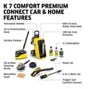 Kärcher idropulitrice K 7 Comfort Premium Connect Car & Home, max 180 bar, 600 l/h, superficie: 60 m²/h, tubo ad alta pressione extra flessibile, avvolgitubo, controllo tramite app, Car & Home Kit - 8