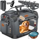 LOVPET® Transportbox Hund Katze Transporttasche XL 82x58x58cm | Hunde-Tragetasche Faltbare Katzentasche | Haustier-Transportbox inkl. Hundenapf & Schultergurt | für Katzen & Hunde Anthrazit - 1