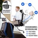 ELITESEATS Bürostuhl Ergonomisch [TESTSIEGER] Kratzerfreie Rollen Atmungsaktiv | Ergonomischer Schreibtischstuhl | Büro Stuhl 150 kg Belastbar | Computerstuhl | Drehstuhl | Home Office Chair Ergonomic - 6
