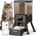 Automatic Cat Feeder Dual Hopper, PalNests 5G/2.4G Smart WIFI Dry Food Auto Dispenser with Timer, 4L Auto Pet Feeder - Customize Feeding Schedule with Stainless Steel Bowl, Contains Desiccant - 1