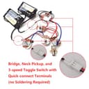 ProBucker Alnico - Juego de 2 pastillas Humbucker para pastillas Gibson Les Paul, pastillas de cuello y puente con terminales de conexión rápida de 2 conductores, arnés de cableado 2V2T, actualización - 7