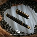 Wordsworth and Black Rollerball Pen - Atemberaubender Luxus-Stift aus Bambus Schwarzholz, Goldfinish, nachfüllbar, Geschenkset für Männer & Frauen, Tinte, Bürobedarf - 5
