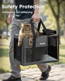 Pecute Trasportino per Gatti, Gabbia Con Struttura in Metallo, Non Facile da Deformare, Adatto per Viaggi Lunghi e Brevi, XL, Grigio - 3