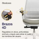 Steelcase Series 1, silla de oficina ergonómica con sujeción lumbar, brazos 4D y reposa cabeza regulables, respaldo de malla Trufa; Fabricado en Europa - 6