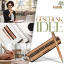 KASSIS - Penna a sfera in legno d'olivo, in una elegante confezione di legno, lavorazione artigianale con pregevoli intarsi e incisione in lingua tedesca (Alles Gute) - 6