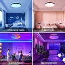 CANMEIJIA LED Ceiling Light, Dimmable 24W RGB Ceiling Lights 3000-6500K with Remote Control, IP44 WiFi Flat Ceiling Light, Supports Alexa and Google for Bedroom, Living Room, Bathroom, Black - 8