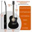 3rd Avenue Pacchetto con chitarra elettro-acustica cutaway 3rd Avenue di dimensioni standard 4/4 livello beginner, accordatore incorporato ed equalizzatore – Nero - 2