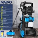 MASKO® Idropulitrice ad alta pressione 2200 Watt 165 bar 450 l/h, con bobina avvolgitubo da 10 m tubo 9.TLG. Accessori con bottiglia di sapone, pistola ad alta pressione per auto - 2
